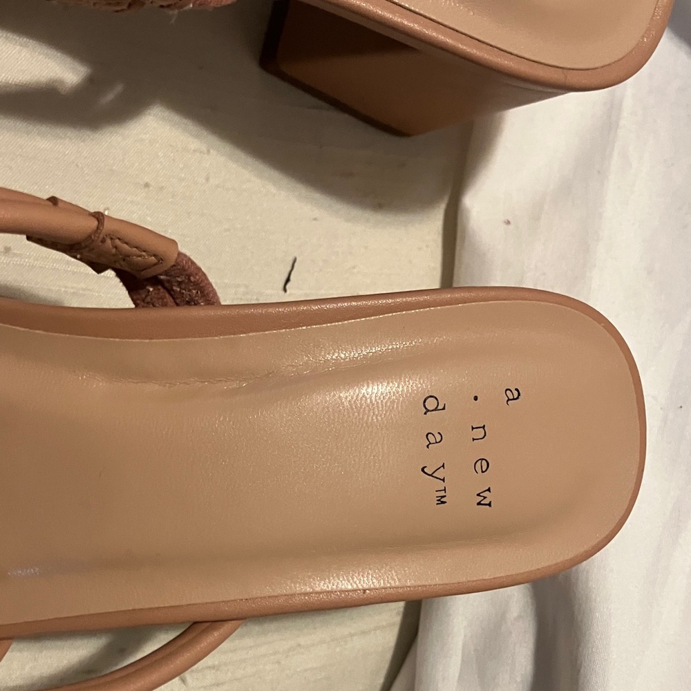 A New Day. Sz 8 , taupe -tan slip ons with sturdy 2.5” heel. Great color n goes - Picture 4 of 12